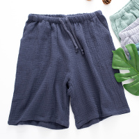 SUNTEK睡衣睡裤男女夏短裤薄款棉双层纱布宽松休闲五分裤大裤衩家居裤睡裤/家居裤