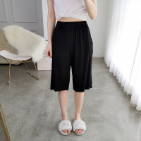 SUNTEK莫代尔简约睡裤女夏季加大码口袋五分裤家居纯色胖MM200斤宽松薄睡裤/家居裤
