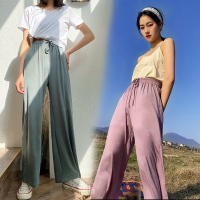 SUNTEK莫代尔显瘦阔腿裤休闲百搭喇叭裤女2020春夏新款家居裤睡裤可外穿睡裤/家居裤