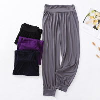 SUNTEK轻薄 莫代尔棉睡裤女夏长裤宽腰收口薄款宽松运动高腰 小脚家居裤睡裤/家居裤