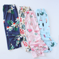 SUNTEK新款百搭可外穿家居裤睡裤女夏棉超薄款人棉休闲宽松七分裤睡裤/家居裤