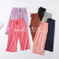 SUNTEK清凉舒适! 莫代尔女士超薄7分家居裤 夏季大码宽松200斤妈妈睡裤睡裤/家居裤