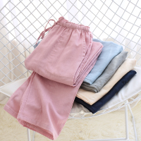 SUNTEK睡裤新款女夏长裤男双层纱布宽松情侣棉居家大码单件家居裤春秋睡裤/家居裤