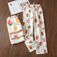 SUNTEK棉睡裤女士长裤春秋夏薄款棉宽松薄款休闲日系简约清新家居裤睡裤/家居裤