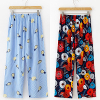 SUNTEK春夏季女士家居睡裤长裤绵绸人造棉稠睡衣薄款水洗棉长裤子家居服睡裤/家居裤