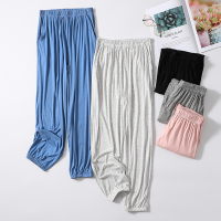 SUNTEK莫代尔睡裤长裤女夏灯笼裤束脚懒人薄款可外穿空调裤夏季家居裤薄睡裤/家居裤
