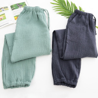 SUNTEK日系睡裤男女长裤棉夏秋纱布棉休闲宽松居家情侣家居裤薄款睡裤/家居裤