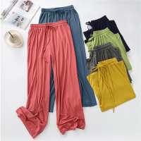 SUNTEK韩版高腰莫代尔家居阔腿裤女睡裤春夏宽松垂感拖地直筒休闲长裤子睡裤/家居裤