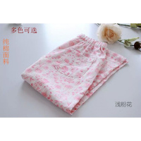 SUNTEK家居裤女春夏棉睡裤柔软棉女士居家中裤七分裤碎花复古日系睡裤/家居裤