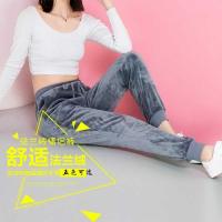 SUNTEK法兰绒睡裤男女秋冬海岛绒大码情侣珊瑚绒长裤单件加绒加厚家居裤睡裤/家居裤