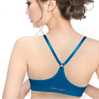 SUNTEK夏季性感前扣美背文胸薄款Y型防滑肩带少女聚拢内衣光面奶罩胸罩