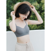 SUNTEK极简通勤光面无钢圈抹胸背心式文胸薄款交叉美背内衣胸罩