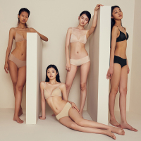 SUNTEK好奇小姐光面内衣女无钢圈粉底液色简约隐形文胸夏季裸感薄款胸罩