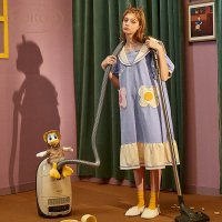 SUNTEK睡裙夏季薄款棉女睡裙可爱甜美卡通睡衣女夏裙夏天睡裙宽松