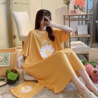 SUNTEK网红加肥加大睡裙2020新款夏季棉长款胖MM大码睡衣女200斤女装