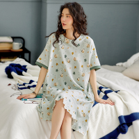 SUNTEK2020年新款宽松睡衣裙少女夏网红大码胖MM棉可爱甜美学生家居服睡裙