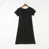 SUNTEK哺乳睡裙夏短袖孕妇睡衣夏季薄款产后月子服大码哺乳连衣裙喂奶裙