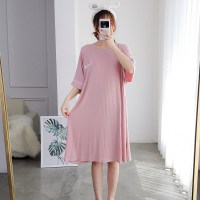 SUNTEK夏天棉睡裙薄款胖MM200斤睡衣女夏季加肥大码孕妇家居服可外穿