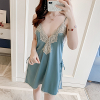 SUNTEK性感私房睡衣女夏季冰吊带睡衣裙蕾丝花边诱惑骚情调依人睡裙