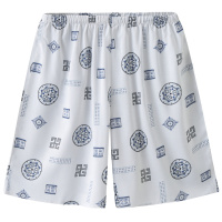 SUNTEK夏季男士棉绸短裤家居睡裤中年绵绸沙滩裤衩人造棉宽松薄款外穿