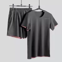 SUNTEK莫代尔棉睡衣男夏季薄款短袖套装男士春夏家居服两件套