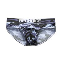 SUNTEK男士三角内裤男性感低腰迷彩三角裤冰丝舒适激凹裤衩裤头