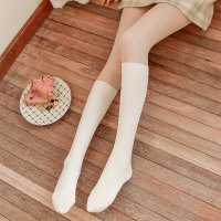 SUNTEK拼接丝袜连裤袜女双色假两件 拼接白色小腿袜[2条装] [2条装]6020拼接连裤袜(适合20-35度)夏季款