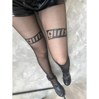 SUNTEK日系英文丝袜B英文字母打底裤潮打底袜个性透肤任意剪连裤袜子女 Girl字母黑色 字母连裤袜