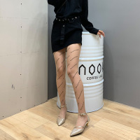 SUNTEK日系英文丝袜B英文字母打底裤潮打底袜个性透肤任意剪连裤袜子女 肤小B字母原版 字母连裤袜