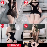 SUNTEK超薄透明连裤袜紧身镂空开档免脱渔网袜性感情趣网衣可斯丝袜 2号+3号+10号+12号送眼罩、T裤 均码