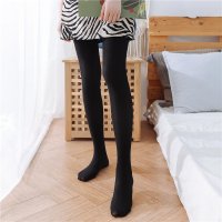 SUNTEK打底裤袜女春秋薄款肉色踩脚裤袜大码钢丝袜紧身显瘦肤色连裤袜子 黑色连袜 M