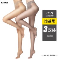 SUNTEK3双鱼嘴袜丝袜女露脚趾薄款比基尼蝴蝶裆季超薄露指夏连 肤2灰1 [3双装-露趾鱼嘴袜][适合90-130斤]