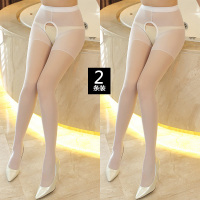 SUNTEK丝袜入体女性感白侣丝袜情趣手撕超薄可撕恋足空气丝袜女开档 2条装白色 均码
