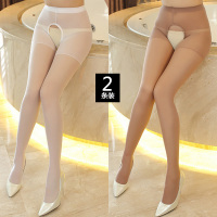 SUNTEK丝袜入体女性感白侣丝袜情趣手撕超薄可撕恋足空气丝袜女开档 2条装(白+咖啡) 均码