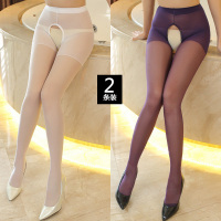 SUNTEK丝袜入体女性感白侣丝袜情趣手撕超薄可撕恋足空气丝袜女开档 2条装(白+紫) 均码