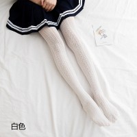 SUNTEK洛丽塔白丝袜女萝莉过膝打底裤可爱lolita袜子冬厚蕾丝连裤袜日系 [3107]白色[麻花款] 均码