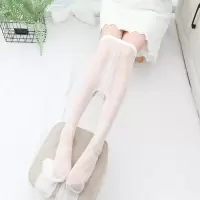 SUNTEK3双装丝滑12D薄款隐形T档开档珠光丝袜女防勾 白连裤丝袜萝莉性感 3双梦幻白色 均码,3双装开档丝袜