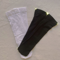 SUNTEKjk制服天半透小腿袜lolita黑白色半截袜夏季薄款冰冰袜丝袜女 黑色+白色两双装(精美包装袋) 均码