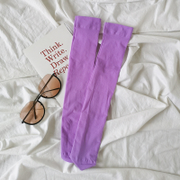SUNTEK小腿袜女夏季薄款天长筒袜潮ins中筒袜白色及膝JK街头丝袜子 浅紫3双装 均码