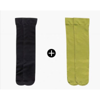 SUNTEK微压小腿袜女春夏薄款防滑日系加长天白色舞蹈中筒丝袜ins潮 黑色1双+牛油果绿色1双 均码
