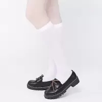 SUNTEK春夏超薄隐形及膝中筒袜白色黑色日系ins超薄中筒丝袜小腿高透袜 白(不透) 均码
