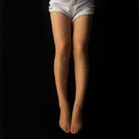 SUNTEK欧美菱形烫白钻水钻石镶大钻小网眼渔网袜打底袜连裤丝袜子女 肤色 均码