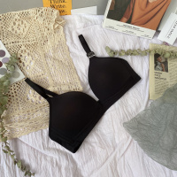 SUNTEK[薄款舒适]夏季薄款无钢圈少女内衣上托聚拢收副乳文胸套装