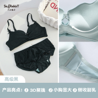 SUNTEK蕾丝网纱内衣少女无钢圈聚拢上托小胸显大收副乳文胸套装