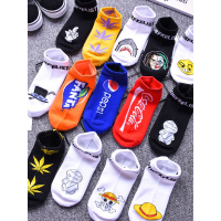 SUNTEK3/6双袜子男女短袜ins卡通潮街头嘻哈运动风韩版春夏薄款船袜低帮袜子