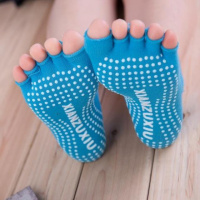 SUNTEK女士舞蹈袜训练瑜伽五指袜防滑 男运动袜专业耐磨露指棉薄款短袜袜子