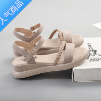 SUNTEK44大码凉鞋41一43女平底42坡跟加肥加宽34码小码女鞋313233夏