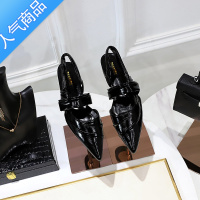 SUNTEK夏季新款尖头平底后空百搭褶皱软皮单鞋镂空后绊带女鞋凉鞋松紧带