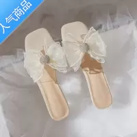 SUNTEK小码34中跟女凉拖鞋百搭时装凉鞋新款夏季粗跟水钻蝴蝶结露跐外穿