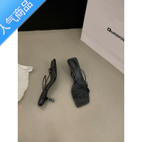 SUNTEK法式细跟银色凉拖鞋仙女鞋子夏季外穿2023年新款小众气质高跟凉鞋